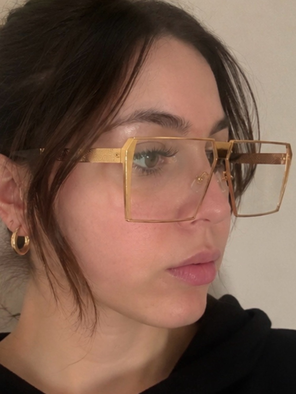 Gold Square Oversized Women's Glasses